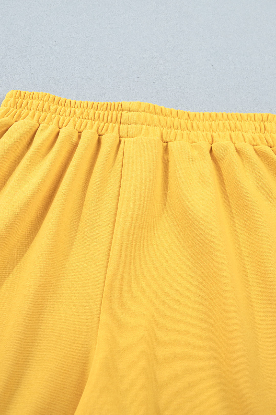 Banana Cream Loose Polo Tee Elastic Waist 2pcs Short Set