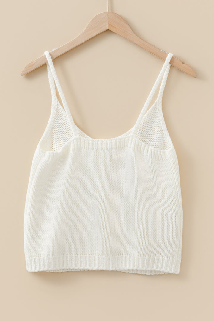 3D Flower Spaghetti Straps Sweater Vest
