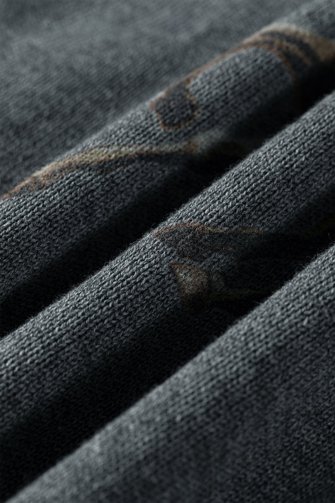 Gray Western Print Colorblock Trim Knitwear Vest