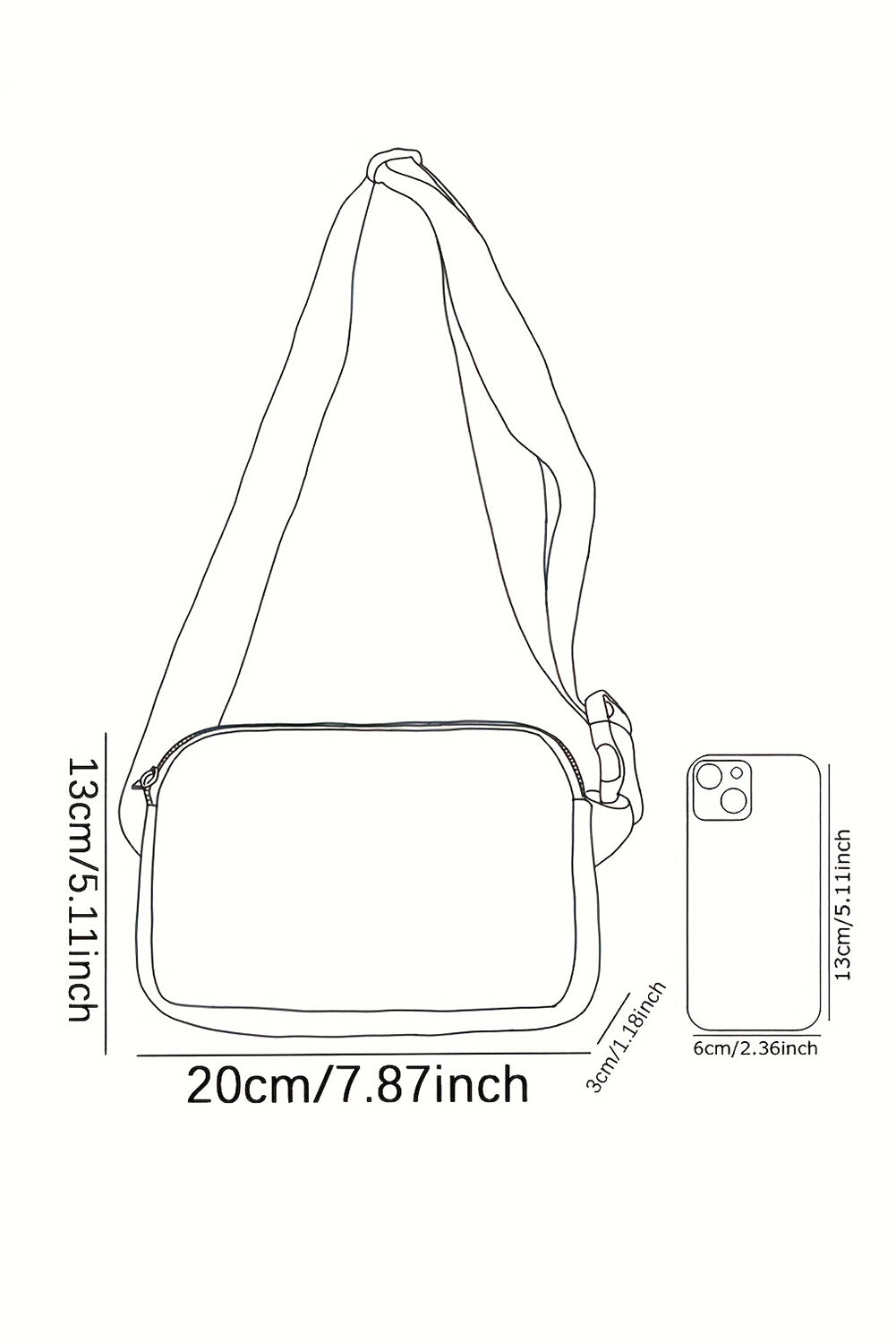 Flower Pattern Zipper Cross Body Bag