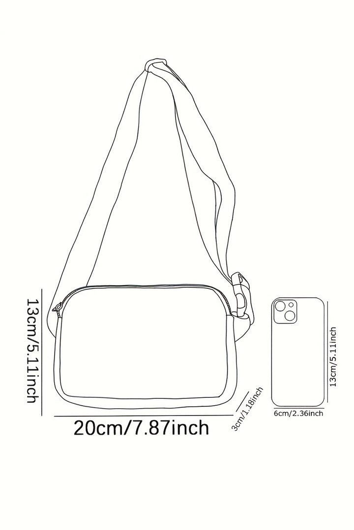 Flower Pattern Zipper Cross Body Bag