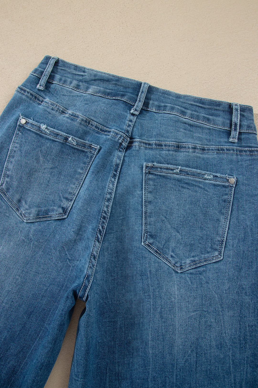 Women Ashleigh Blue High Waist Frayed Hem Flare Jeans