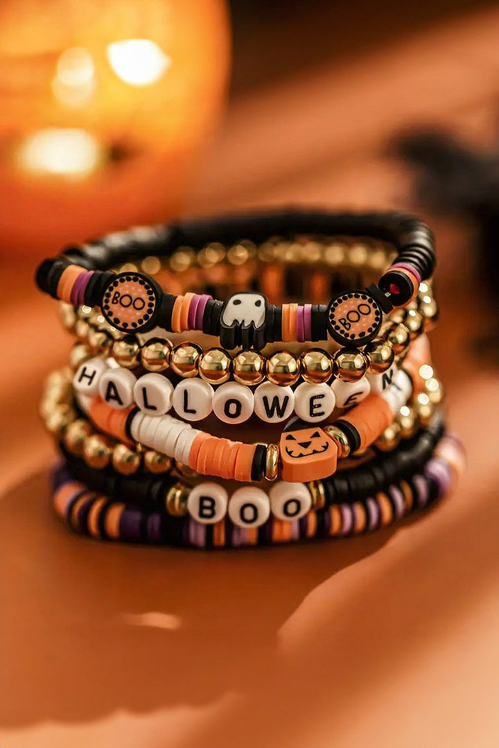 Verspieltes 7-teiliges Halloween-Armbandset