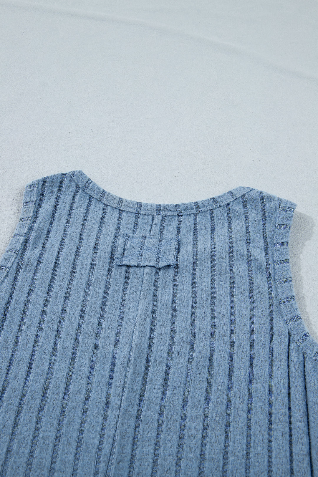 Sky Blue Slim Ribbed Mineral Wash Tank Top