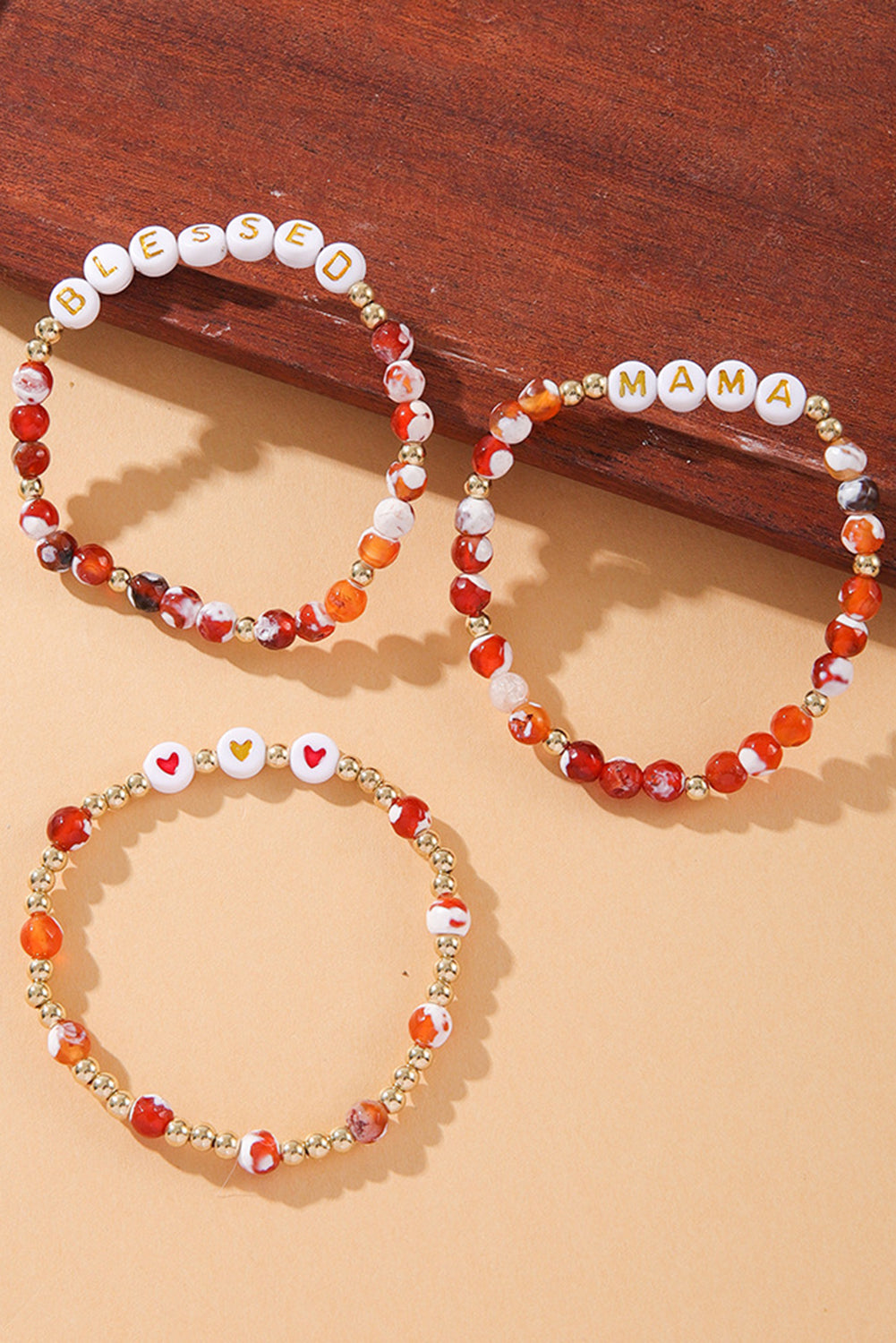 MAMA Beaded Triple Layer Bracelet Set