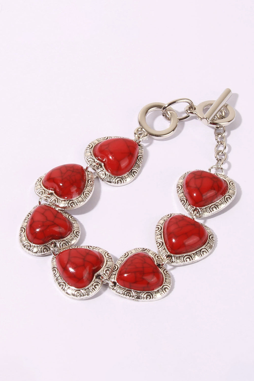 Bracelet en alliage à décor de cœur occidental
