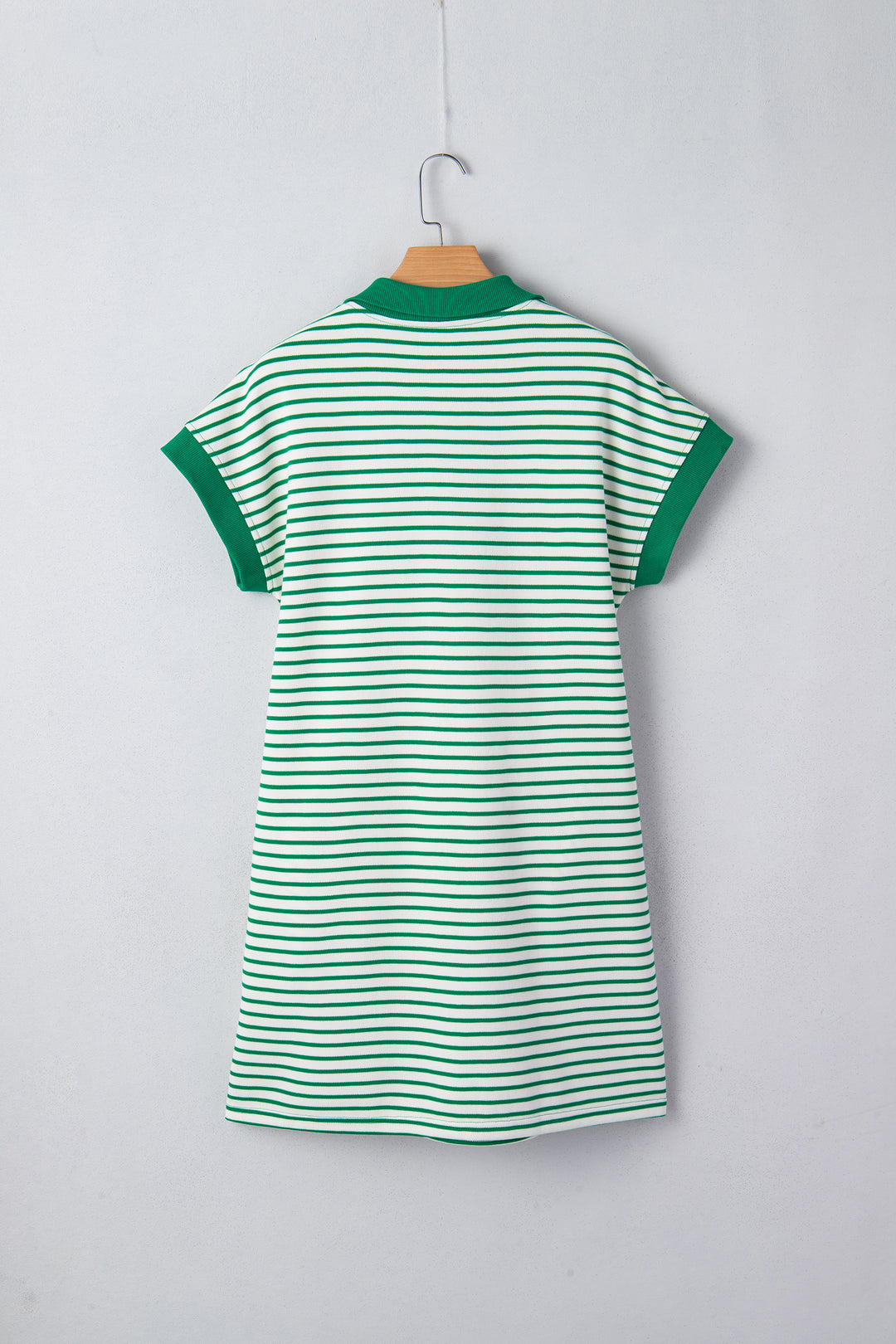 Quarter Zip Polo Collar T Shirt Dress with Pockets