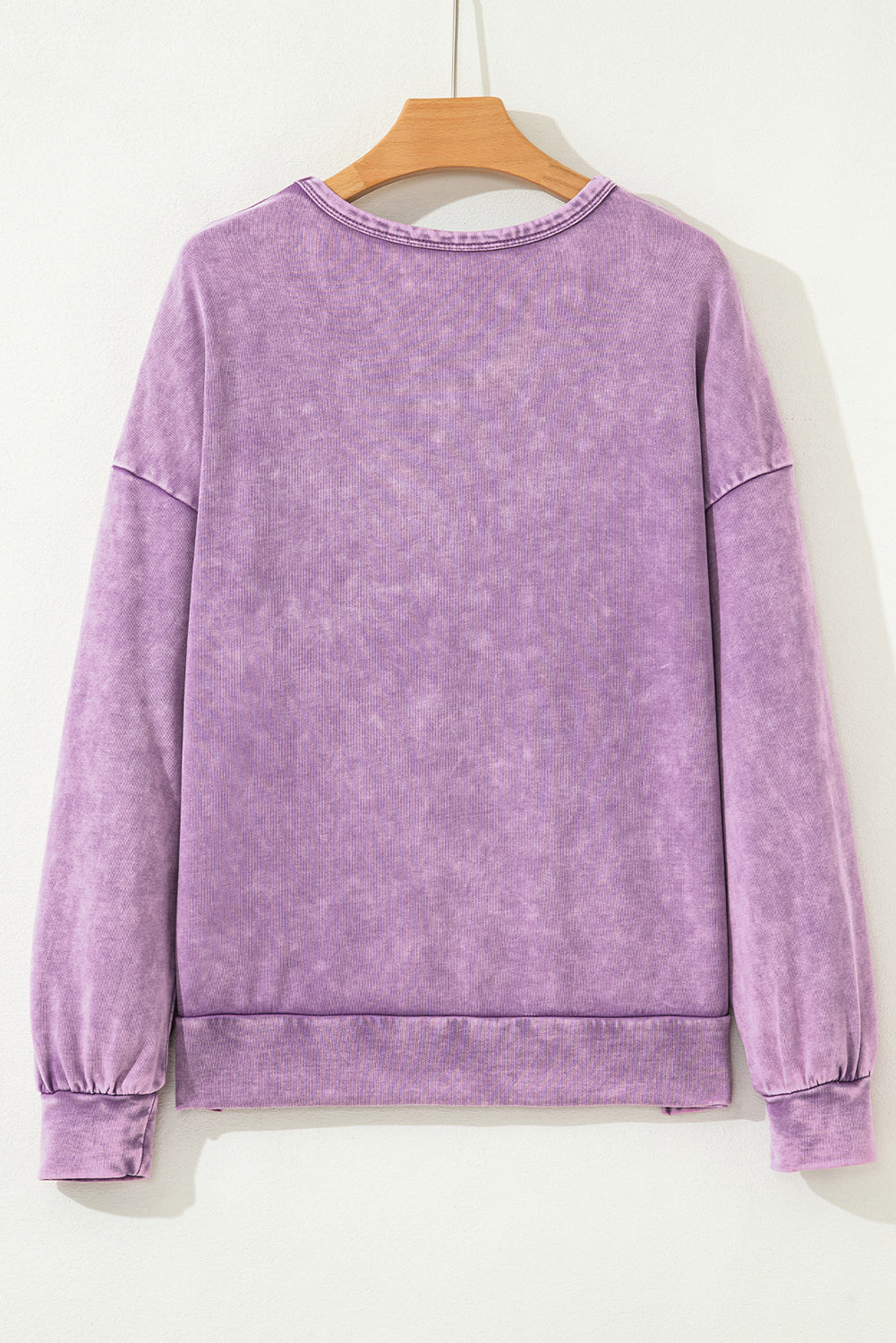 Mineral Wash Big Bow Patchwork Pullover Sweatshirt