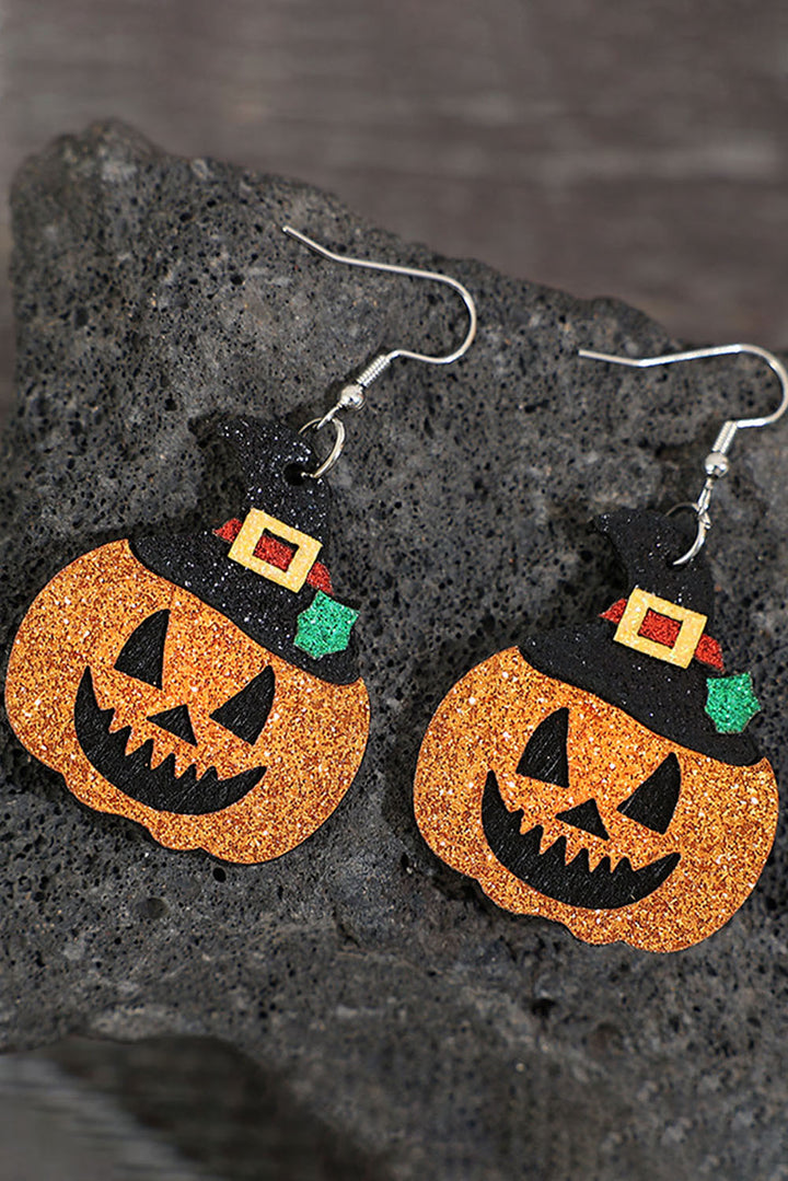 Boucles d'oreilles pendantes citrouille d'Halloween