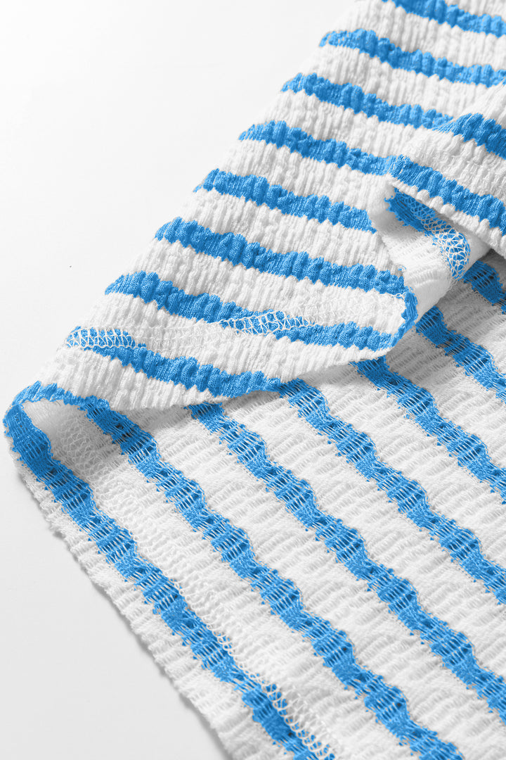 Textured Short Sleeve Patchwork T Shirt