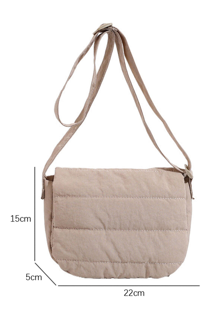 Solid Minimalist Foldover Puffer Crossbody Bag