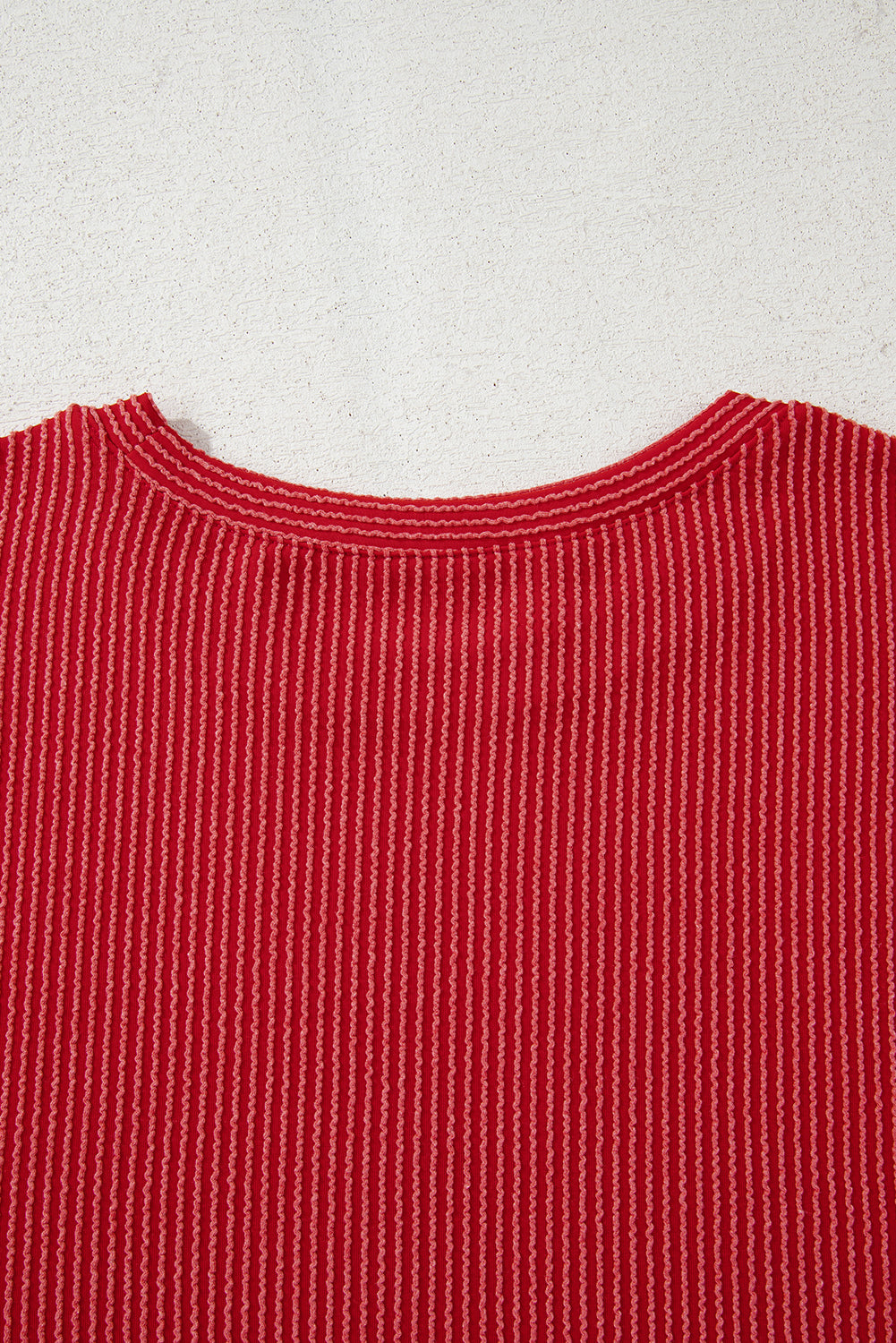 Fiery Red Twist Ribbed MERRY Letter Graphic Plus Size Pullover