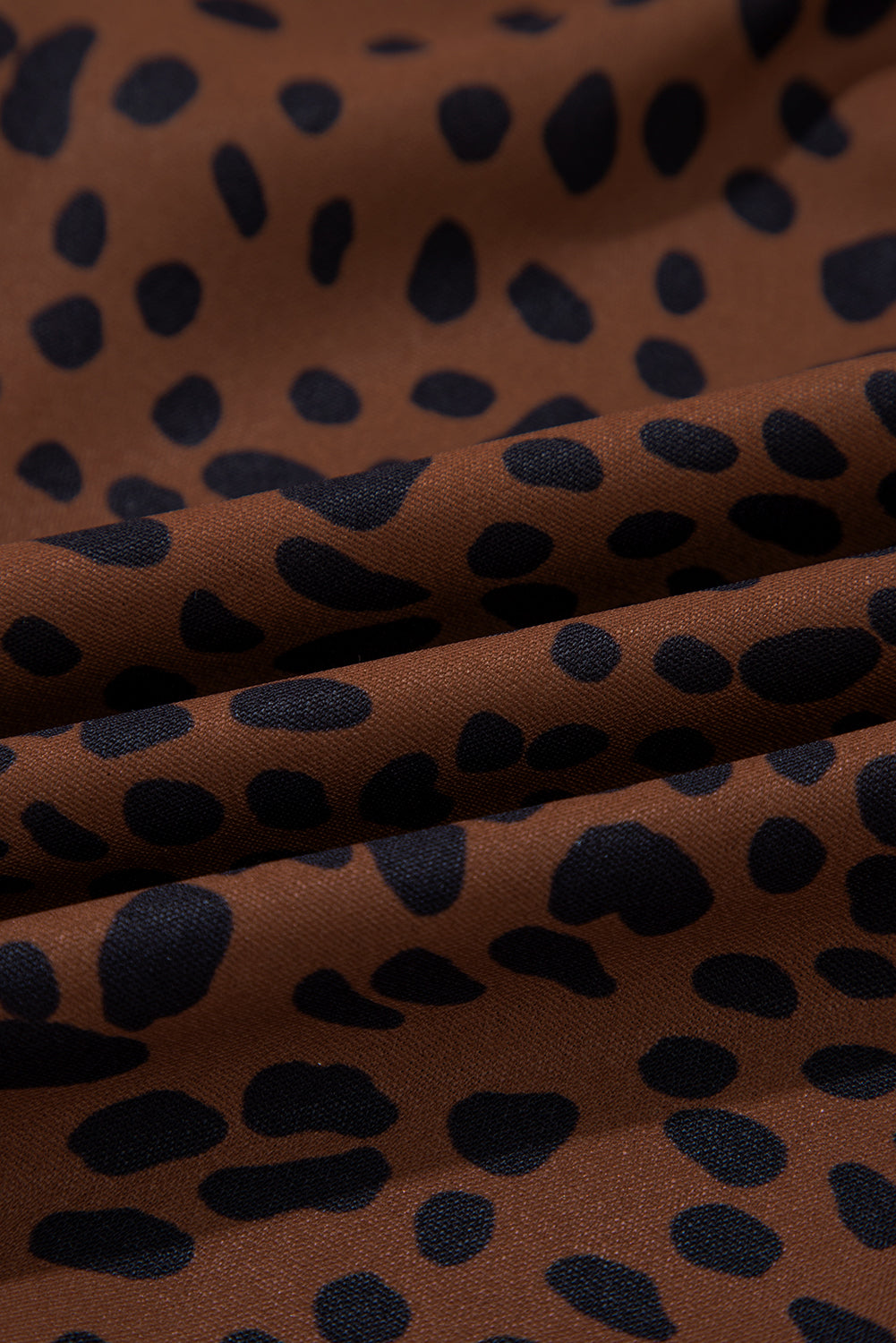 Leopard Print Ruffled Puff Sleeve Blouse