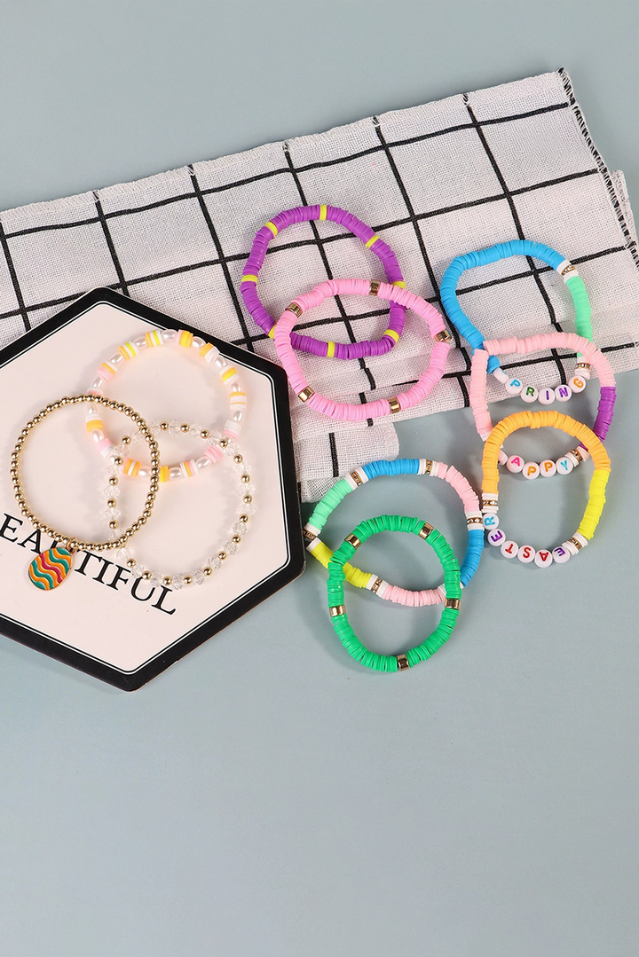 Bracelet de perles en pâte polymère Joyeuses Pâques