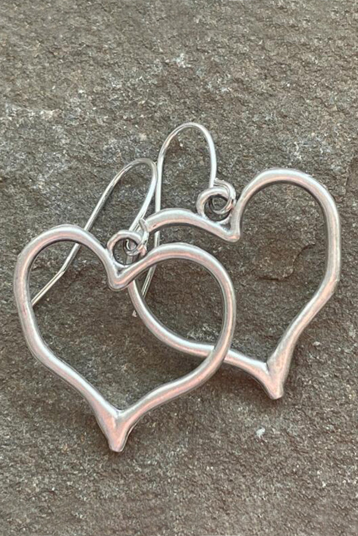 Boucles d'oreilles pendantes à crochet en forme de cœur