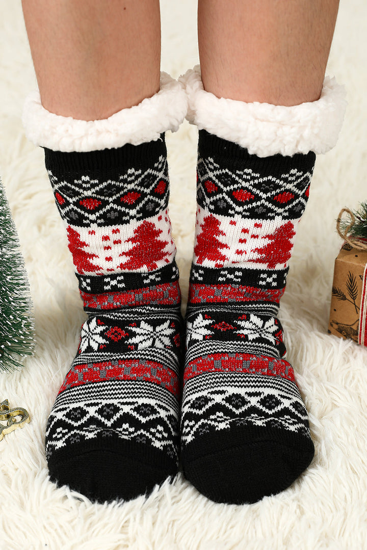 Thermosocken mit Weihnachtsbaummuster