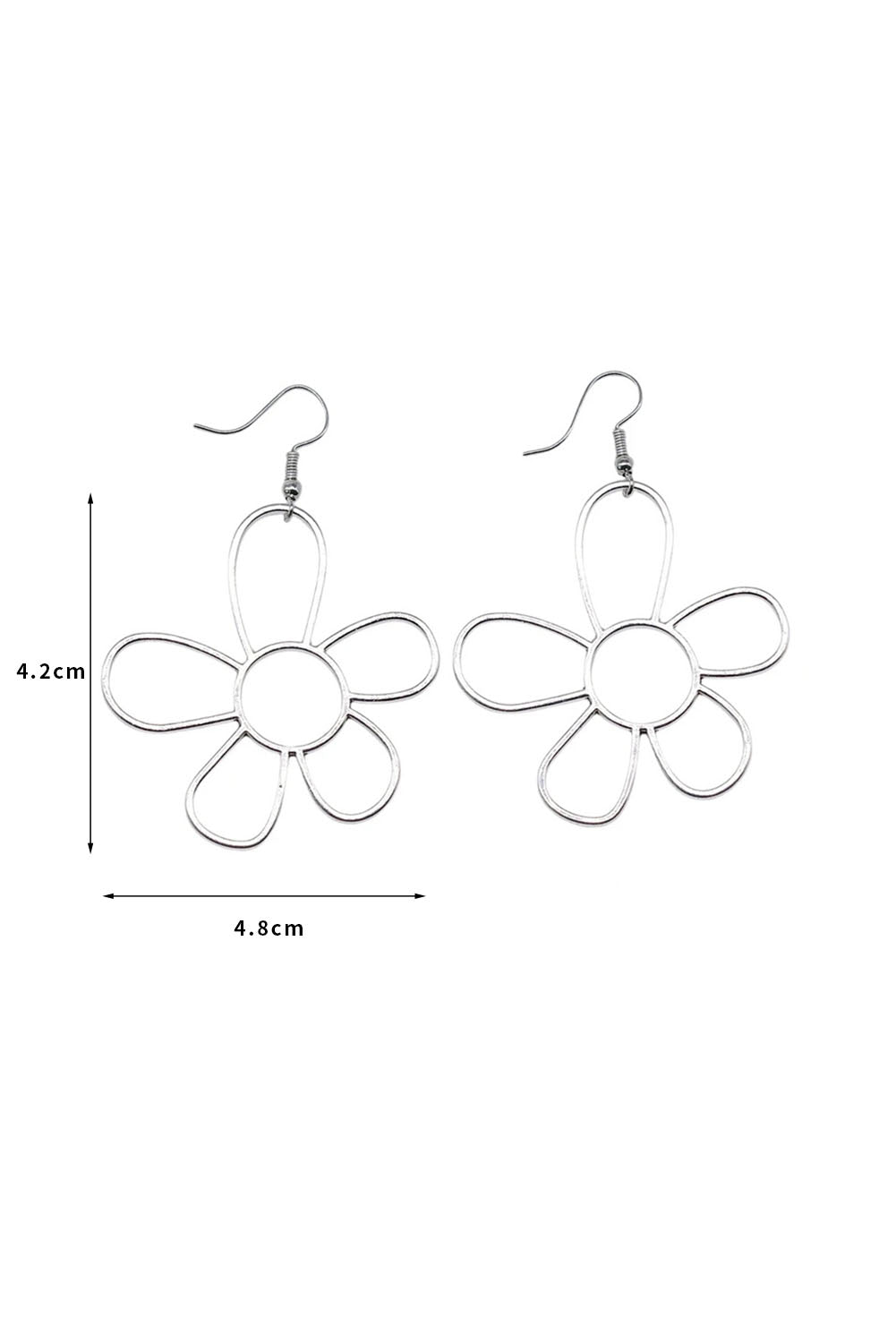 Boucles d'oreilles crochet en alliage à fleurs creuses