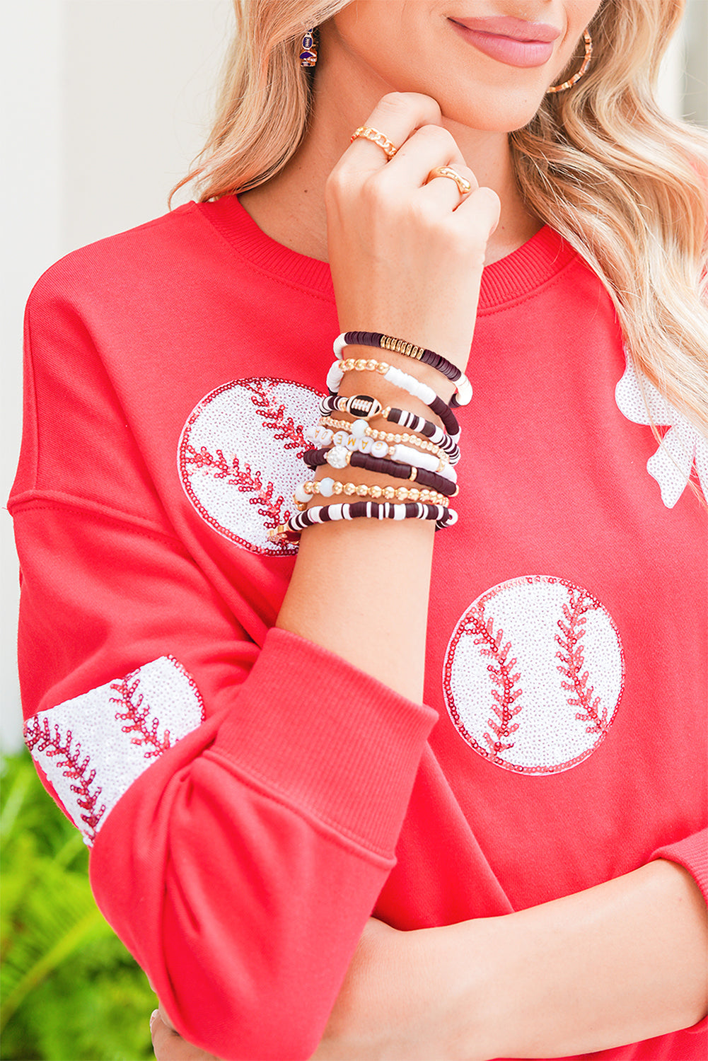 Game Day – 8-teiliges stapelbares Armband-Set mit Fußball-Perlen