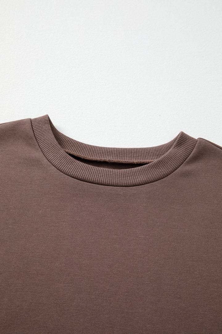 Color Block Drop Shoulder Pullover Casual Sweatshirt