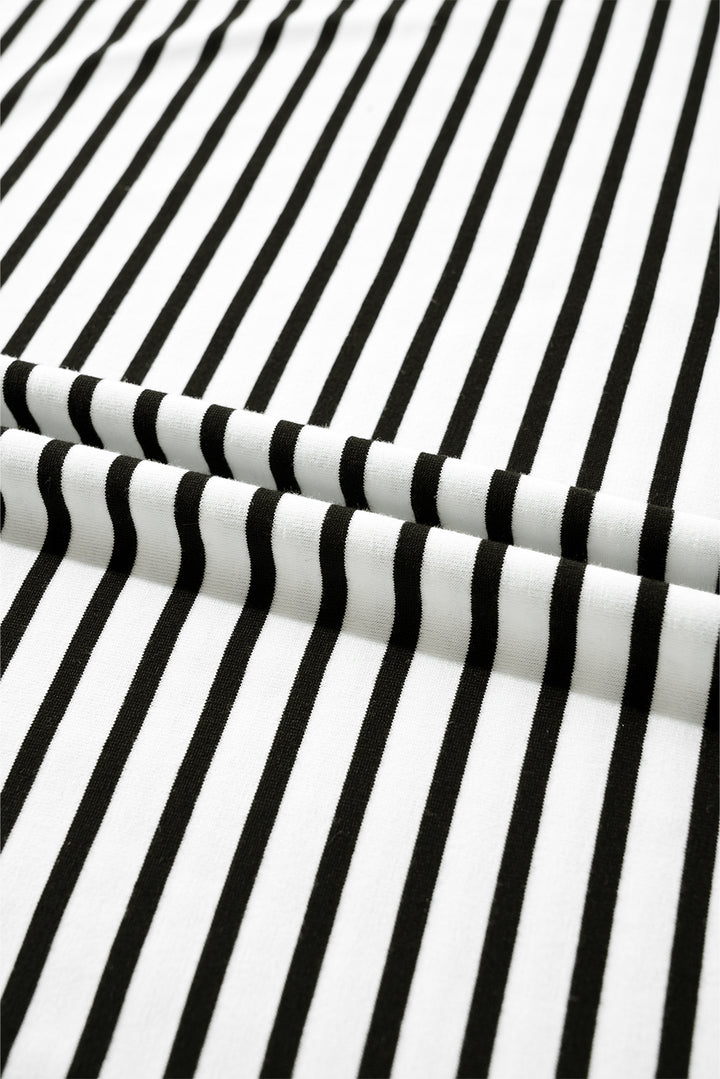 Black Stripe Chest Pocket Patch Round Neck Tank Top