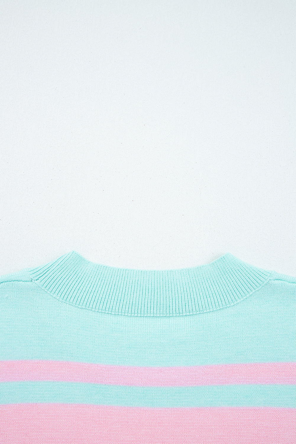 Multicolour Striped Knit Ribbed Trim Boxy Fit Cropped Sweater