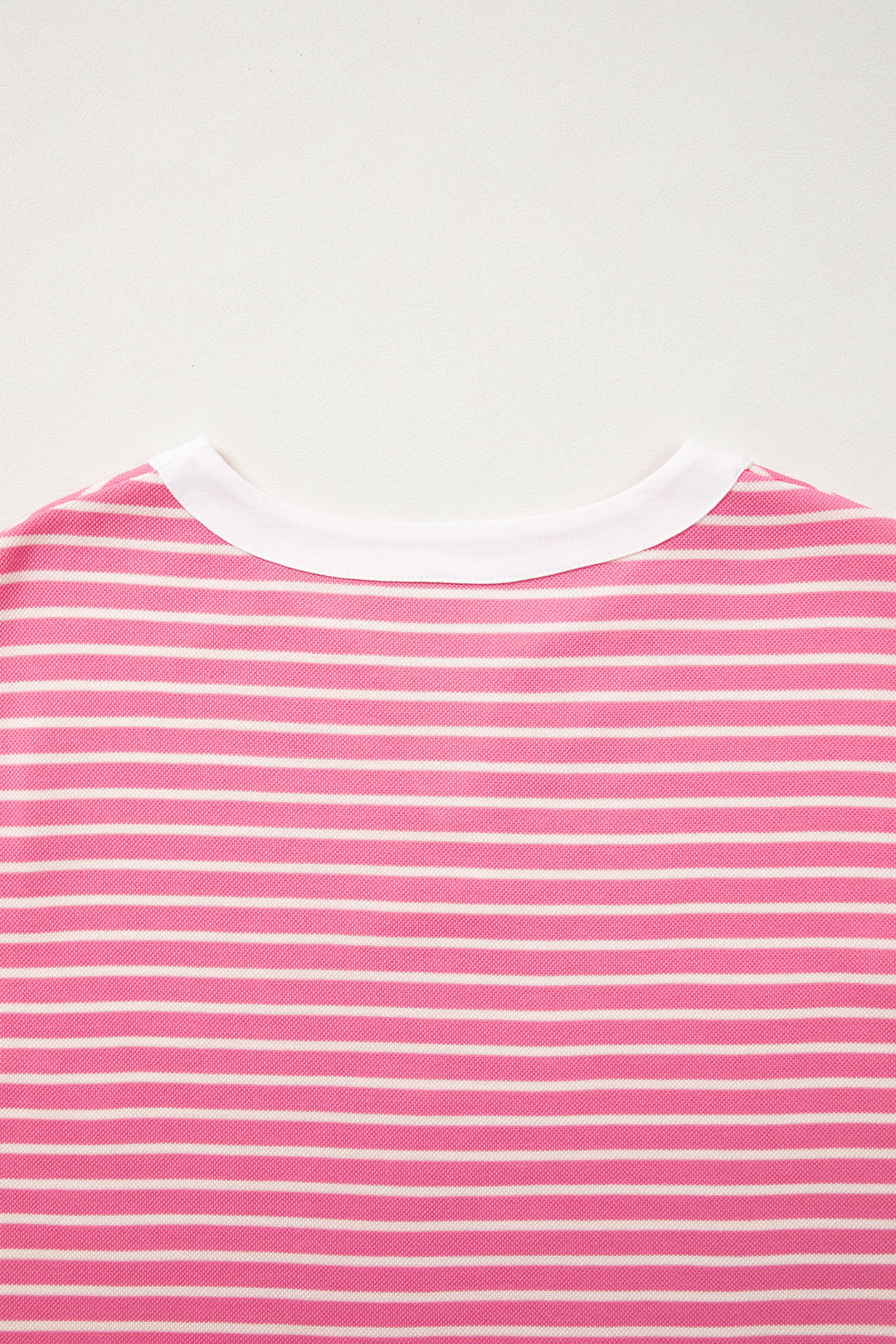 Pink Stripe Color Block Trim Notched Neck Sleeveless Shift Mini Dress
