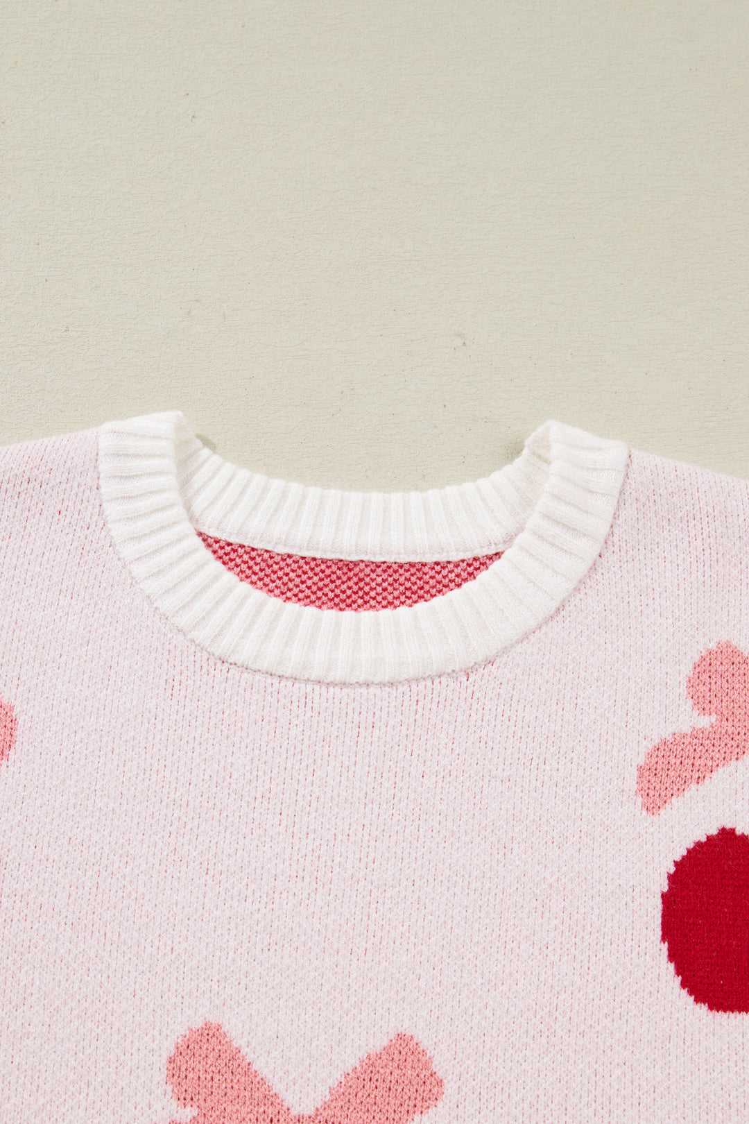 Cherry Pattern Drop Shoulder Sweater