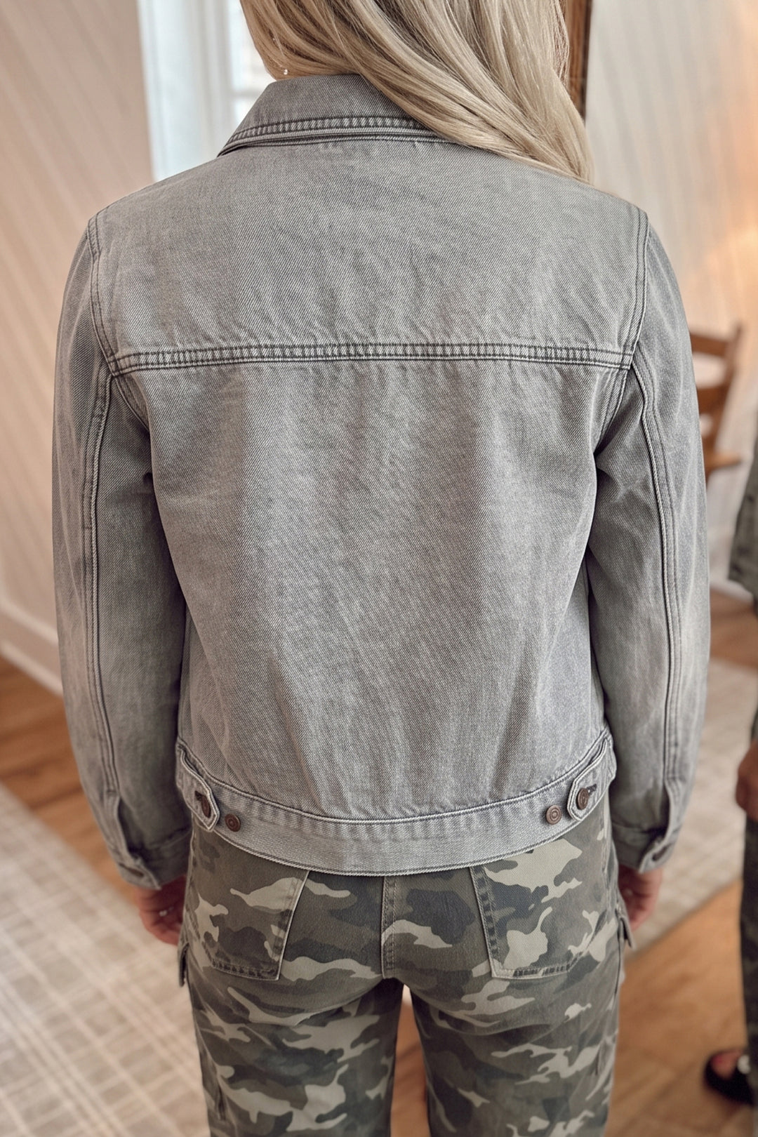 Beau Blue Vintage Wash Button Pocketed Casual Denim Jacket