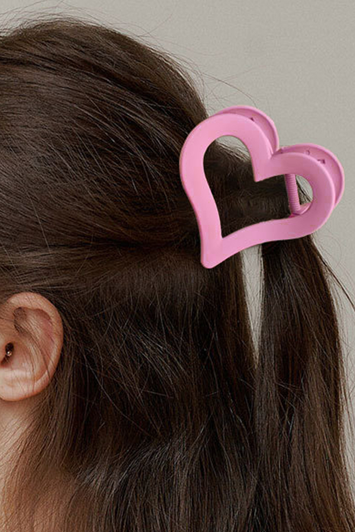 Cutout Heart Shape Frosted Small Hair Clip