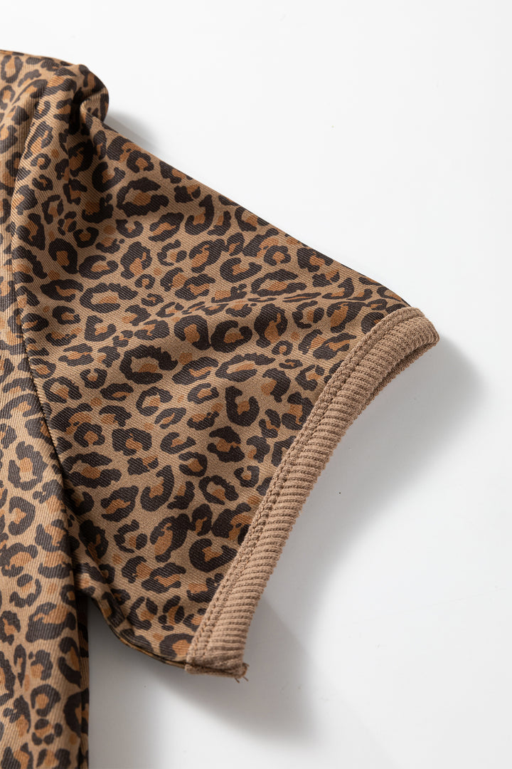 Fierce Leopard Crew Neck T Shirt