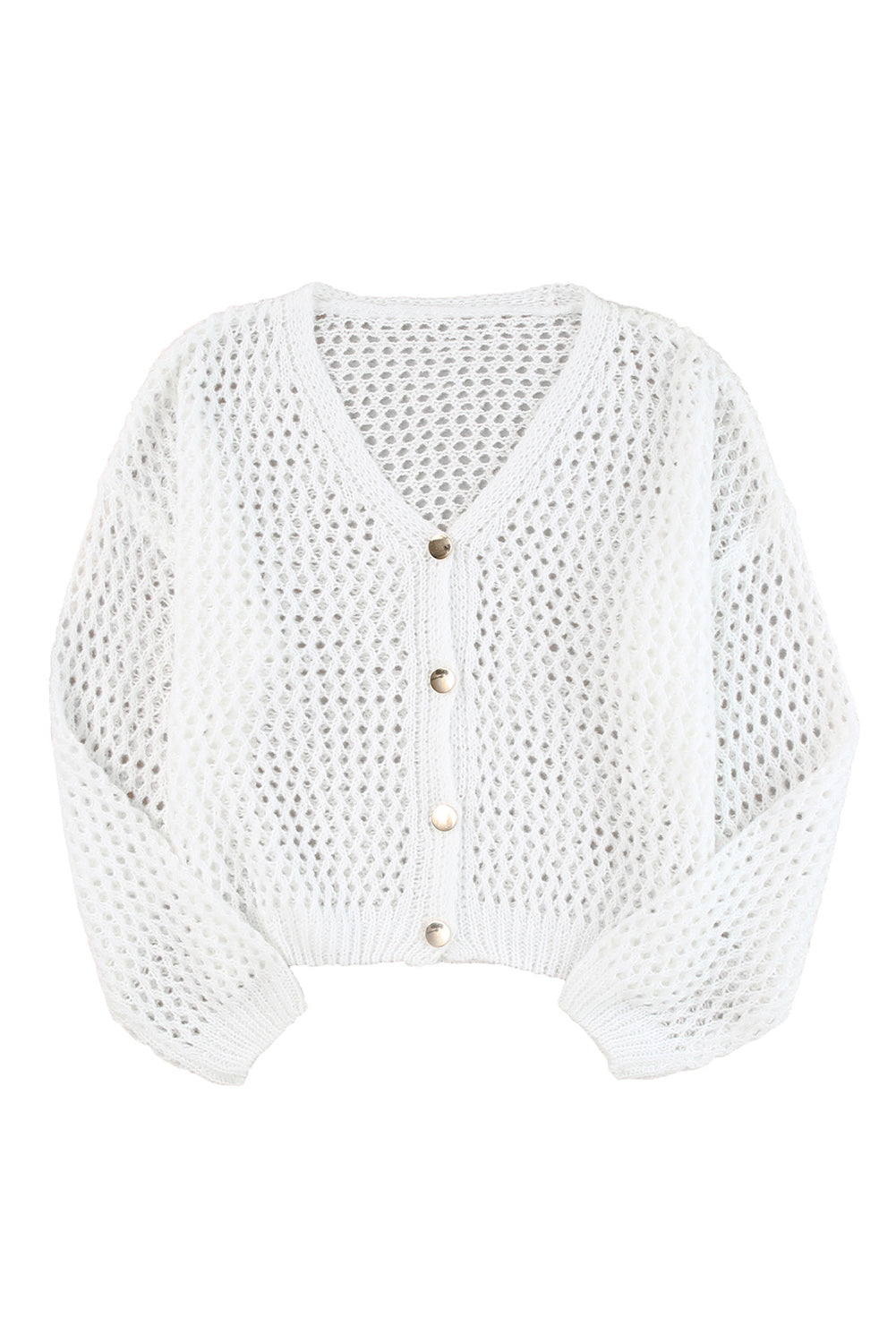 Hollowed Knit Dolman Sleeve Sweater Cardigan