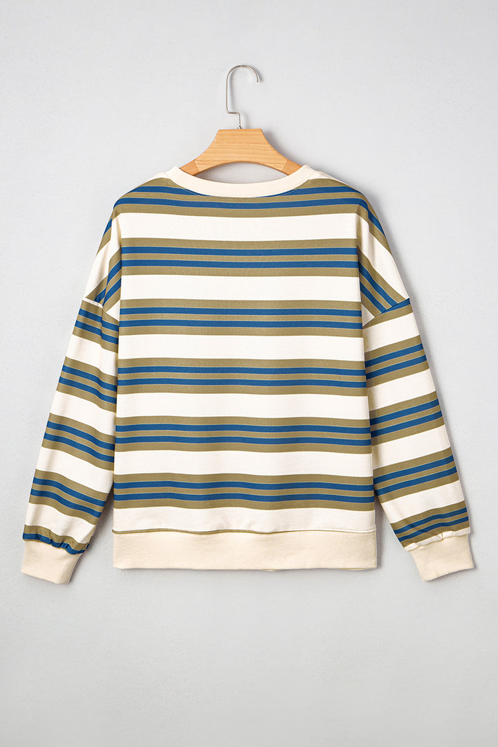 Crew Neck Drop Shoulder Pullover Sweatshirt