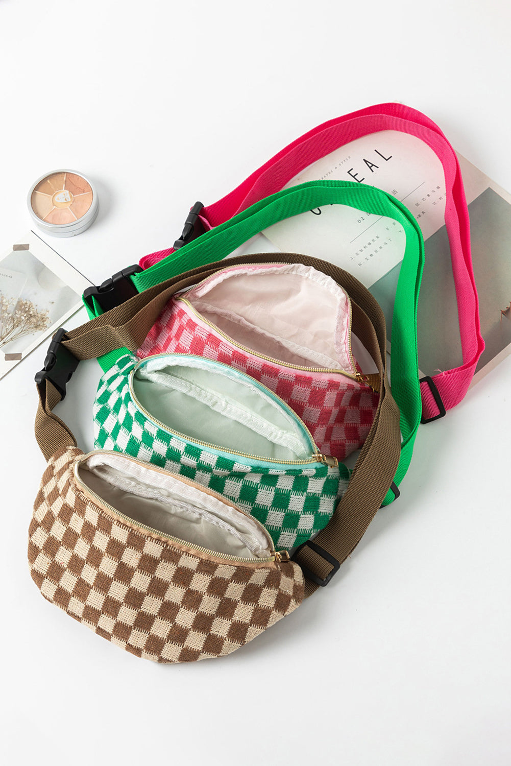 Checkered Pattern Crossbody Sling Bag