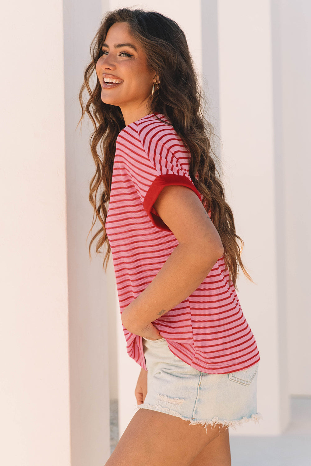 Knitted Round Neck T Shirt