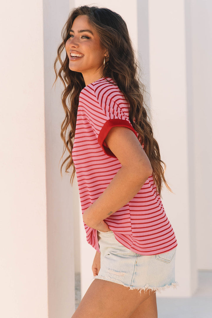 Knitted Round Neck T Shirt
