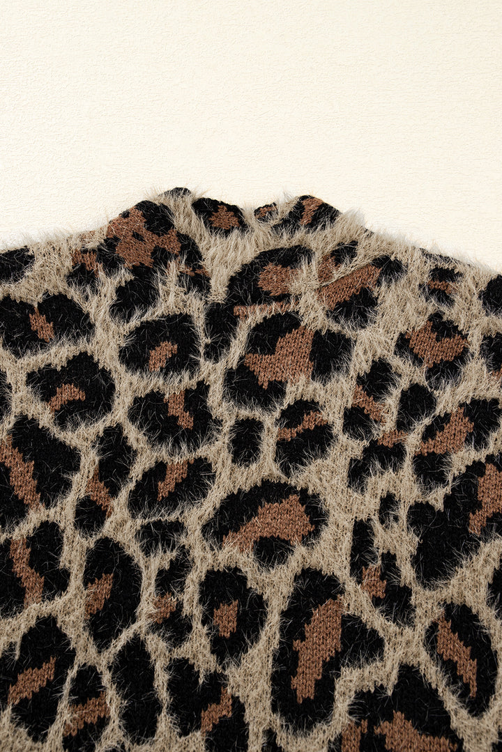 Leopard Open Casual Cardigan
