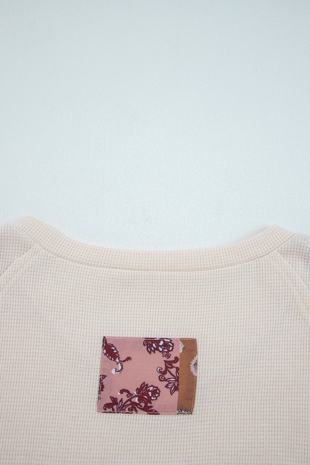 Paisley Ethnic Print Contrast Patchwork Long Sleeve Loose Top
