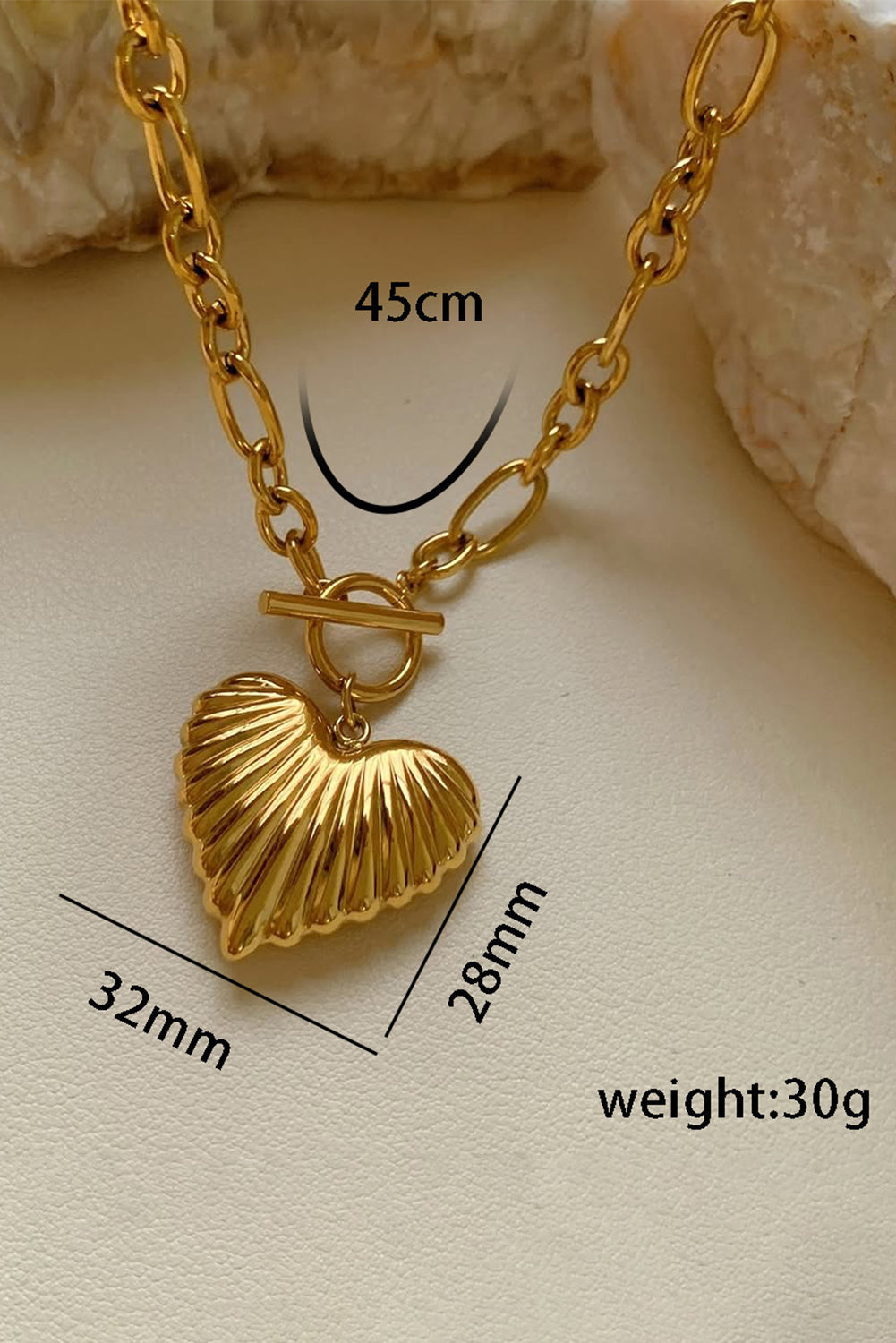 Plated Chunky Heart Bohemian Necklace