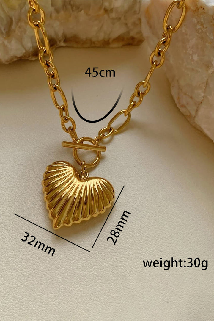 Plated Chunky Heart Bohemian Necklace
