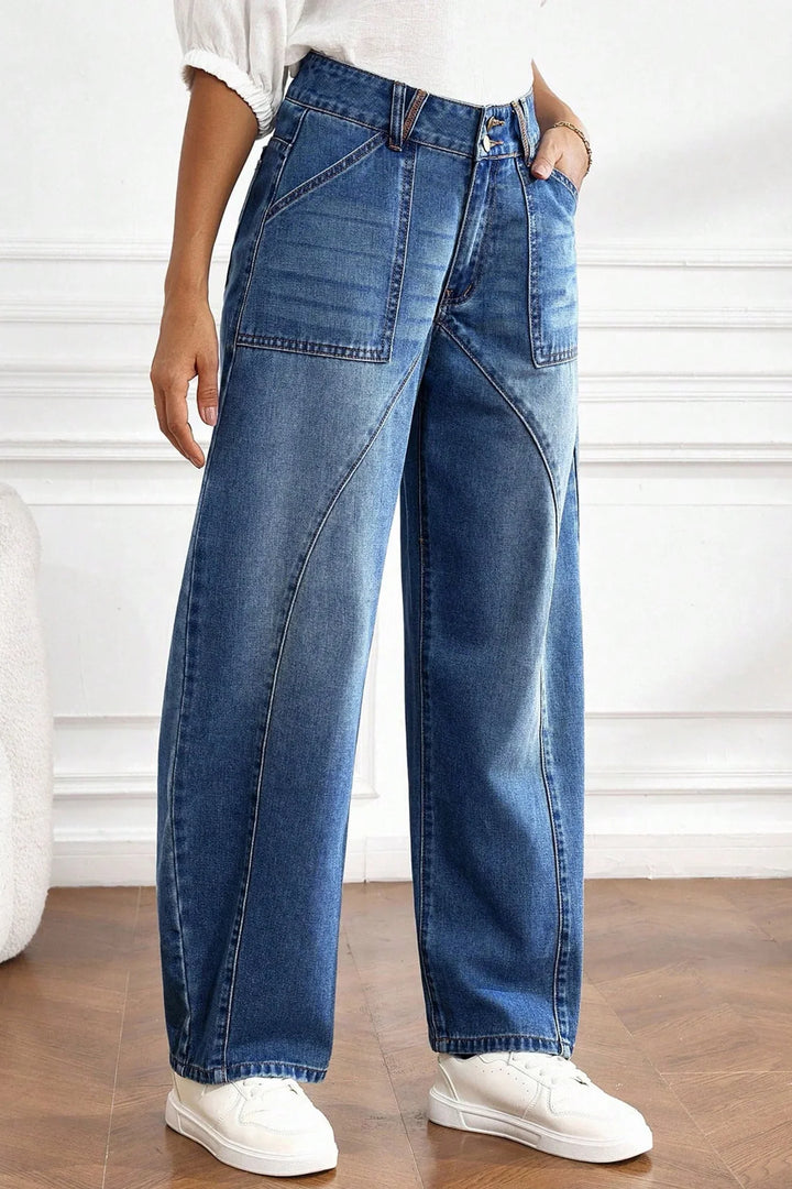 Ashleigh Blue Curved-Knife Ankle-Length Casual Jeans