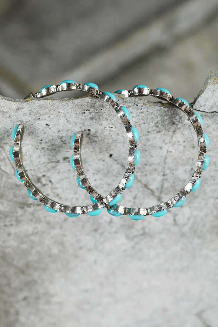Gem Inlay Retro C-shape Earrings