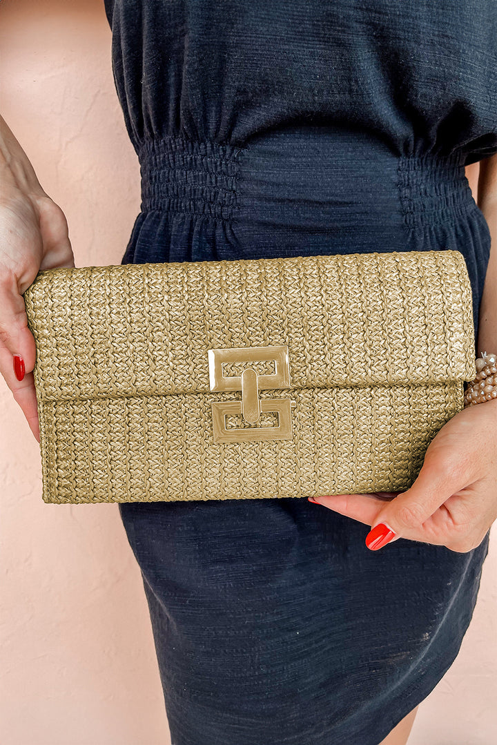 Sac à main à rabat avec fermoir en métal tissé