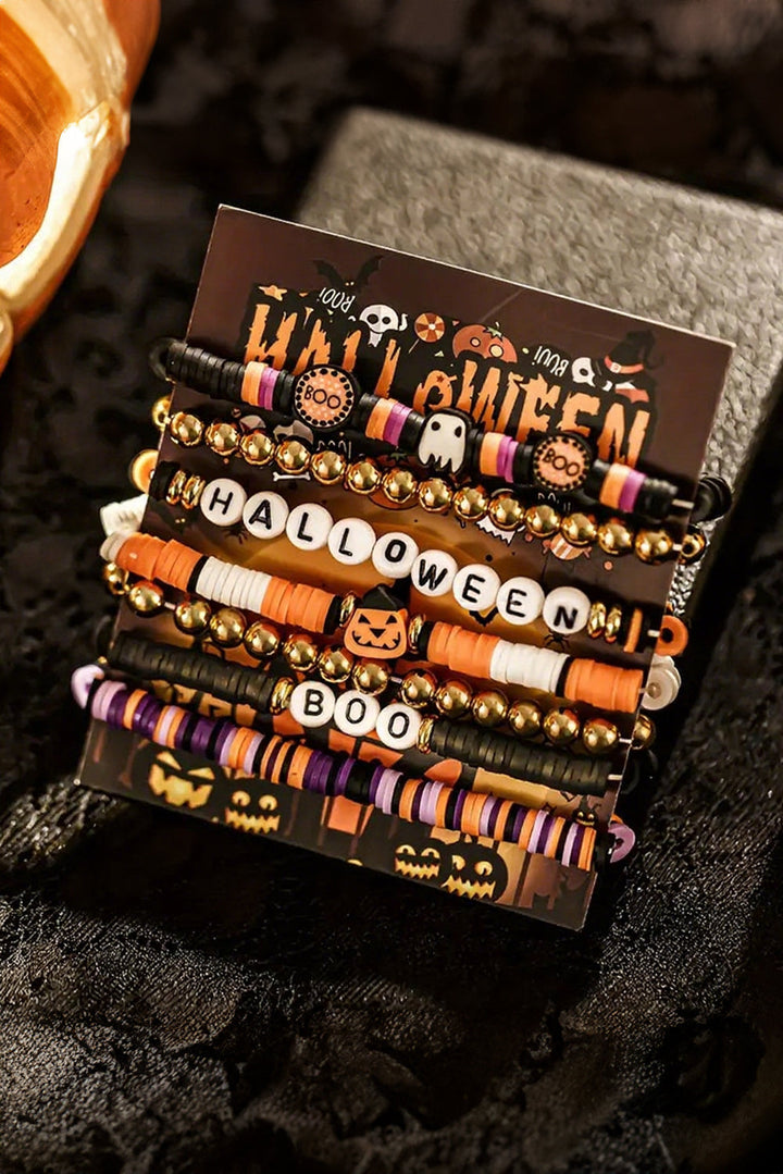 Verspieltes 7-teiliges Halloween-Armbandset