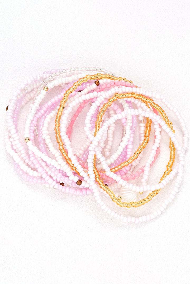 Bohemian Beaded Shell Ornament Bracelet Set