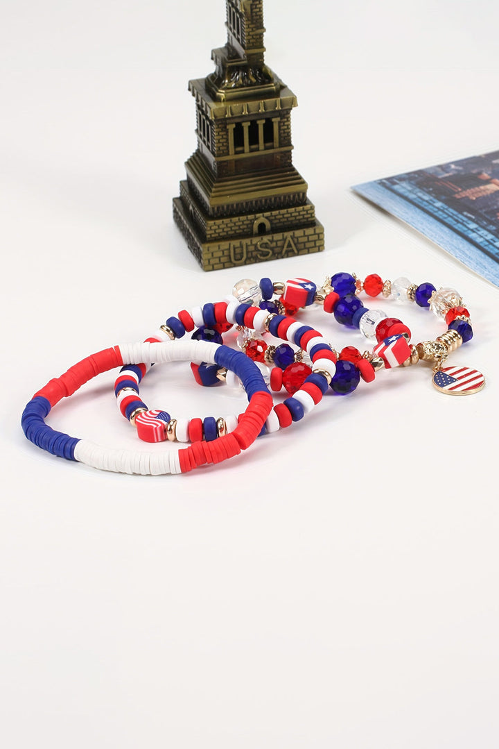 Bracelet multicouche en perles pour le Jour du Drapeau