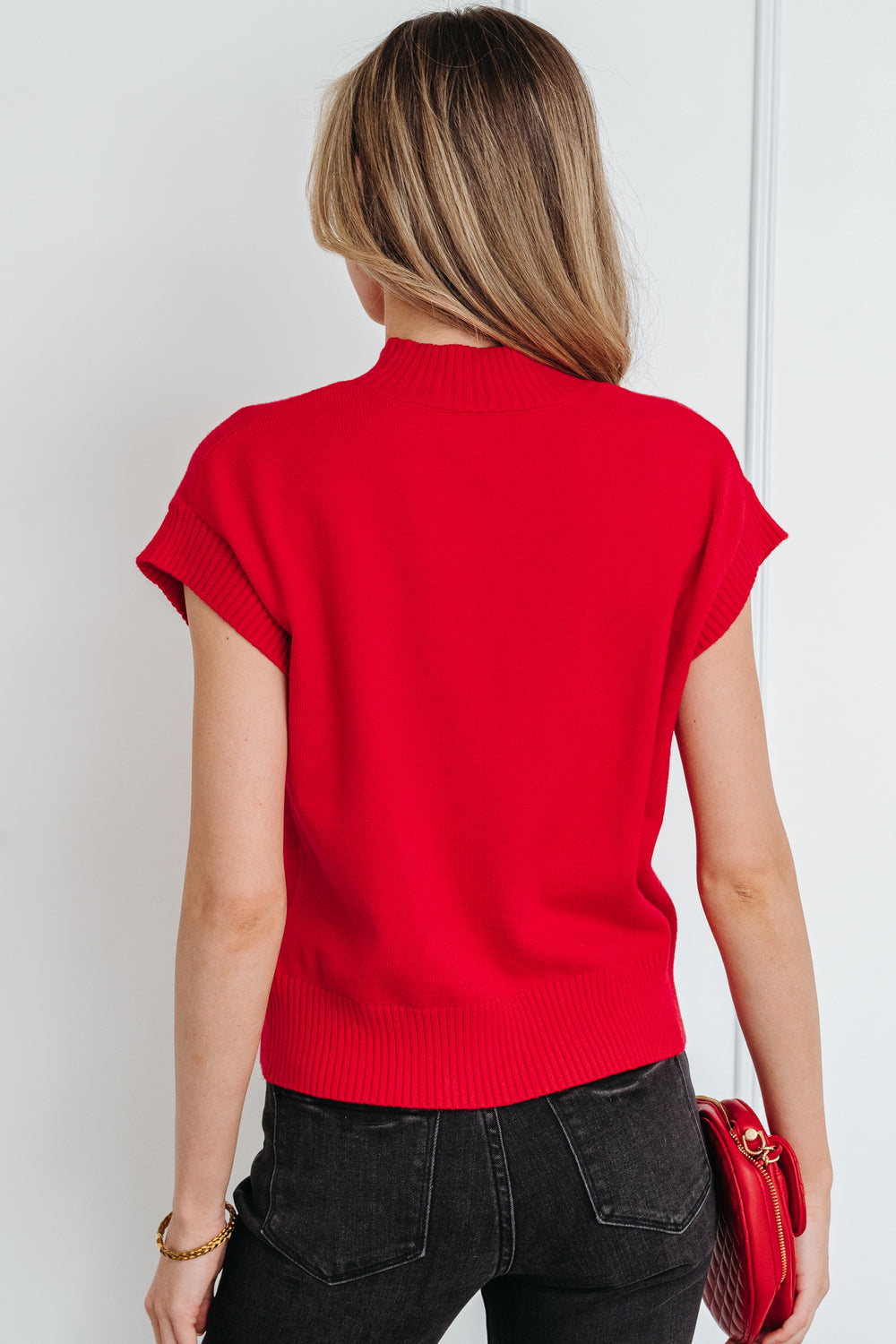 Valentine Heart Graphic Cropped Short Sleeve Sweater