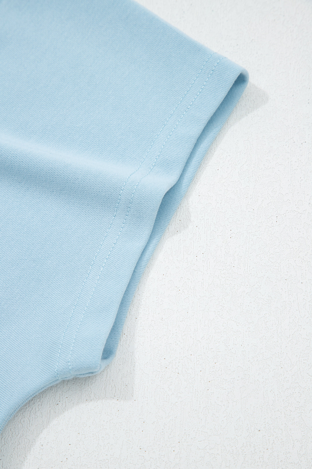 Mist Blue Solid Color Loose Tee Drawstring Shorts 2pcs Outfit