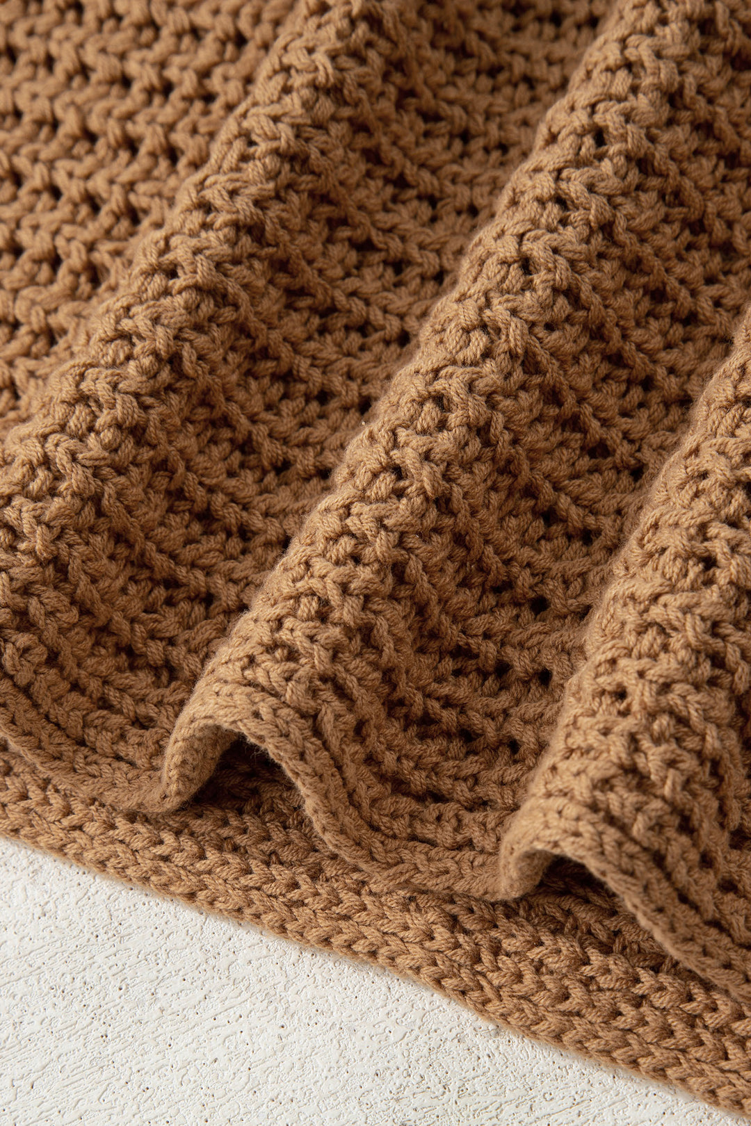 Hollowed Detail Wide Sleeve Loose Pullover Sweater