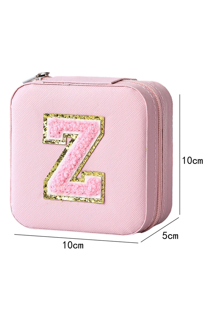 Glitter Chenille Z Graphic Mini Jewelry Box with Mirror