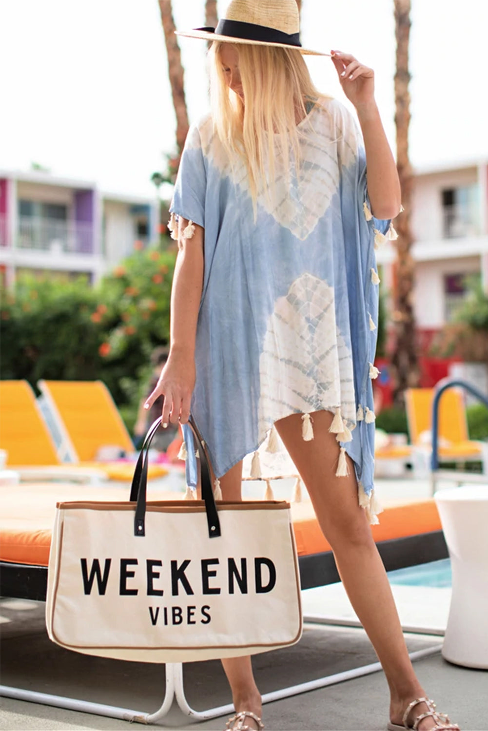 Sac fourre-tout en toile WEEKEND VIBES